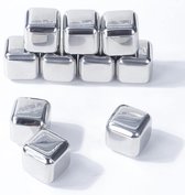 Bol.com Roestvrij Staal Metalen IJsblokjes Whisky Stenen - Drank Koeler en Chiller voor Drank Whisky Wodka - Sap Wijn Limonade B... aanbieding