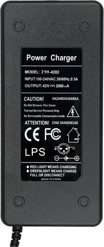 Chargeur 42V Pour Trottinette Xiaomi M365, Ninebot Segway - 2m Câble, 2000mA - Expédition France
