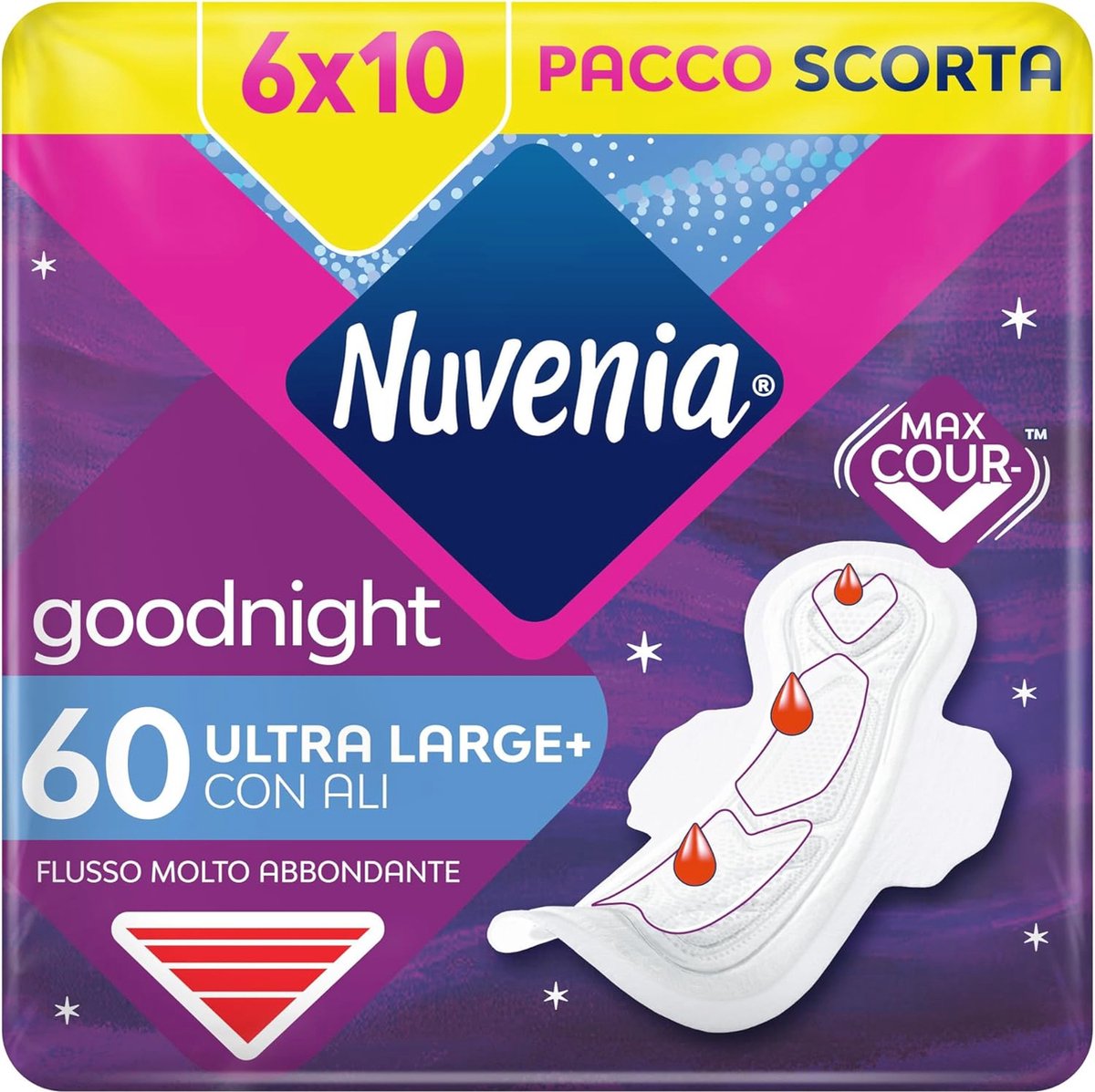 Ultra Nacht Maandverband met Vleugels - 60 Inzetstukken (6 Verpakkingen van 10)