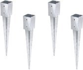 Bol.com Alberts 4 x inschroefmof voor ronde of vierkante houten palen thermisch verzinkt 91 x 91 mm totale lengte 750 mm aanbieding
