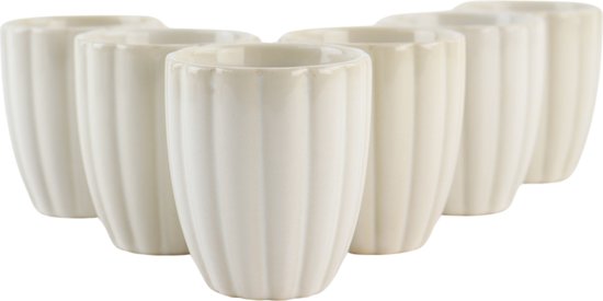 OTIX Koffiekopjes - Zonder Oor - Set van 6 - Koffietassen - Theemok - 120ml - Keramiek - SOLIS