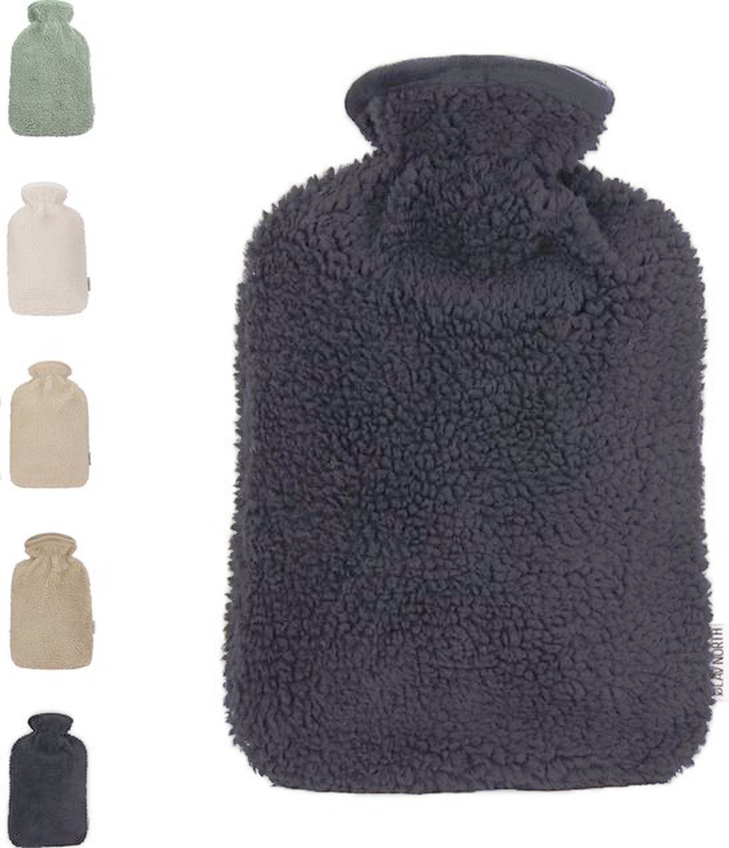 Goedkoopste Ølav North – Kruik met Teddy Hug hoes - Tot 6 uur warmte - Warmwaterkruik - 1.8 liter – Stone Grey - Cadeau voor haar, vrouw, vriendin