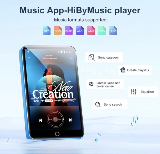 Bluetooth Best For Android Spotify MYMAHDI 80GB MP3 Player With