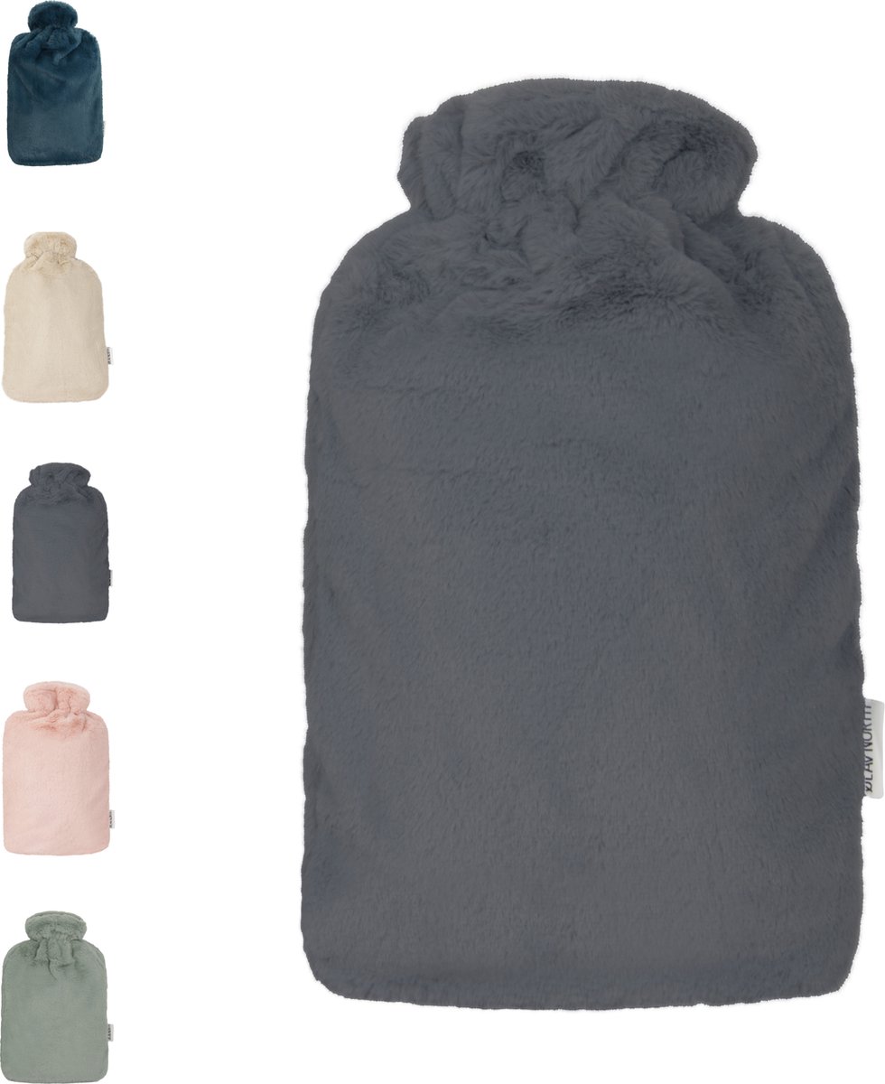 Goedkoopste Ølav North – Kruik met Nordic Fur hoes - Tot 6 uur warmte - Heerlijk zacht - Warmwaterkruik - 1.8 liter – Stone Grey - Cadeau voor haar, vrouw, vriendin