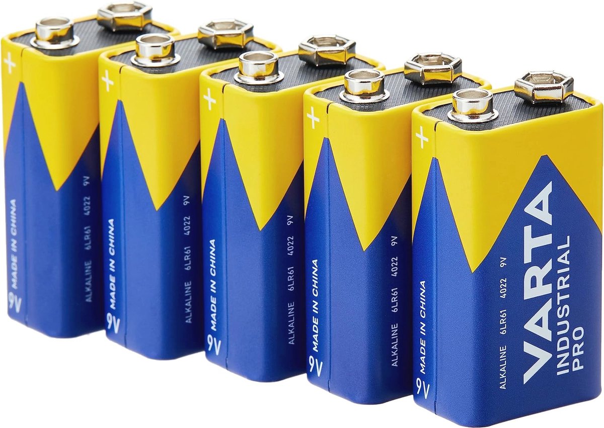 Image of 5x Alkaline 9V Blokbatterijen voor Industriële Toepassingen