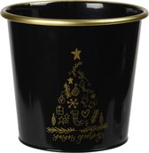 Seau de Noël en métal, noir