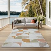 Bol.com the carpet Porto – duurzaam & stijlvol outdoor tapijt modern geometrisch patroon beige multikleur 160 x 220 cm aanbieding