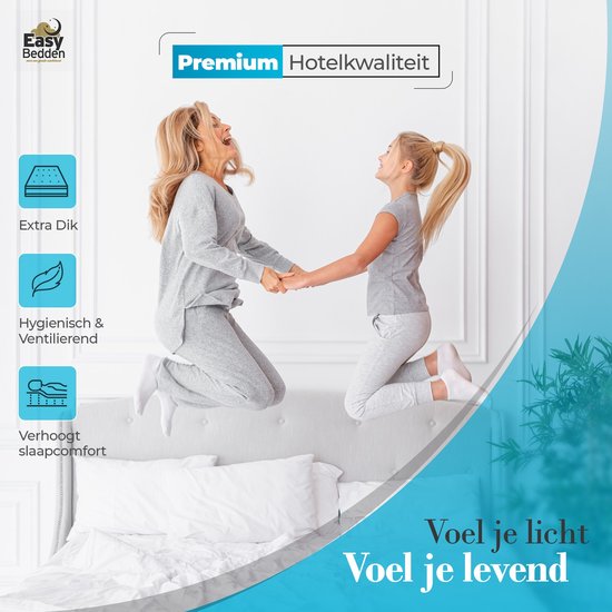 Easy Bedden® Matras Hr koudschuim - Hotel kwaliteit - 130x180 cm Koudschuim - 14 cm dik - Afneembare tijk wasbaar - Anti Bacterieel - CertiPUR® en Oekotex gecertificeerd