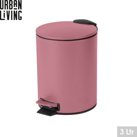 Poubelle rose 'Blush' Urban Living, 3L, avec pédale