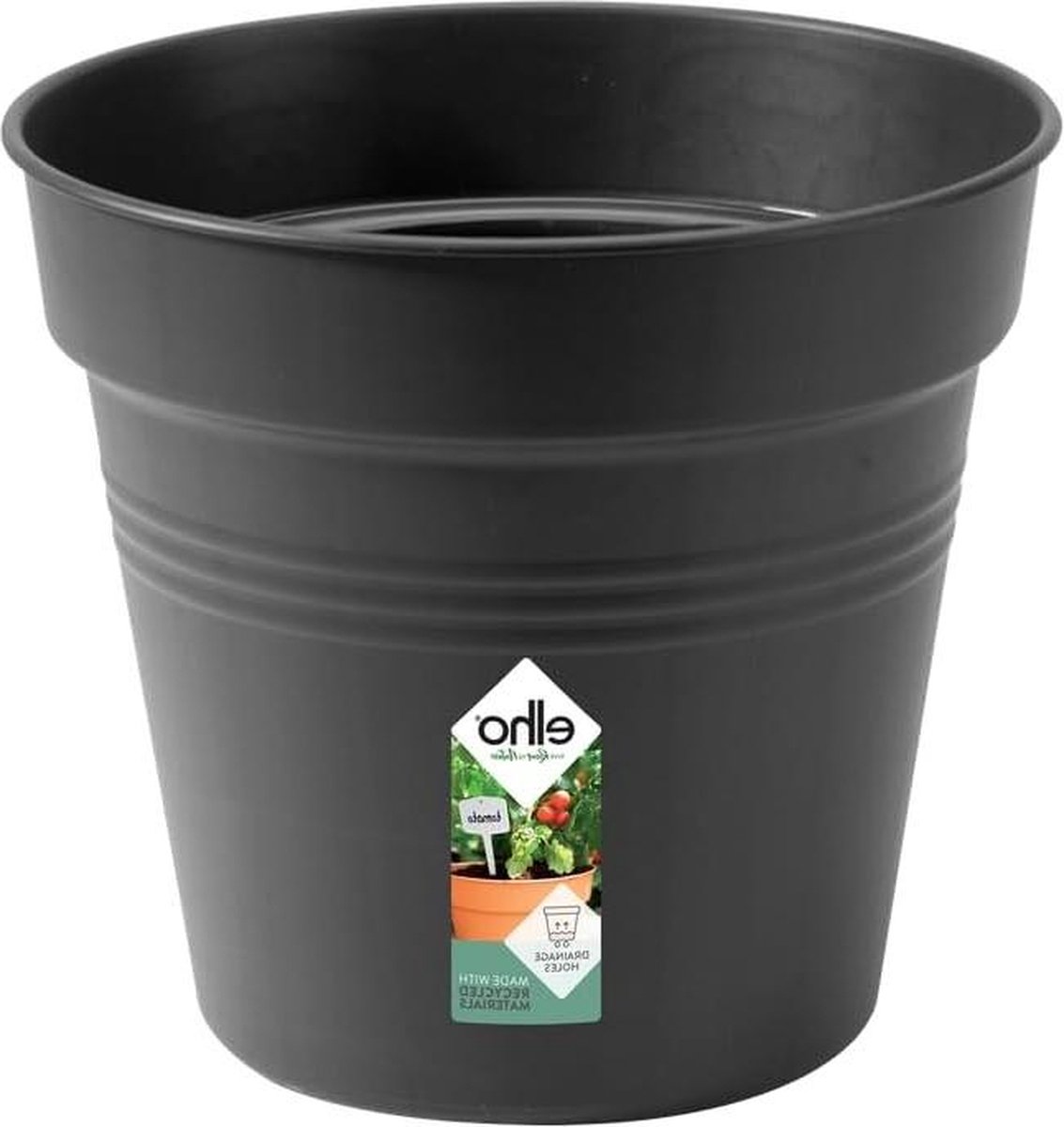 Bloempot Kweekpot 17 Binnenbuitenkweken Oogsten Ø 17.0 x H 15.8 cm Living Black