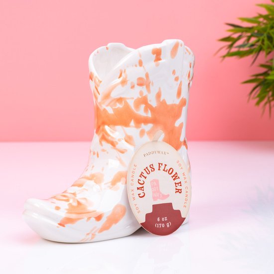 Paddywax Cowboylaars Geurkaars – Cactus Flower (roze)