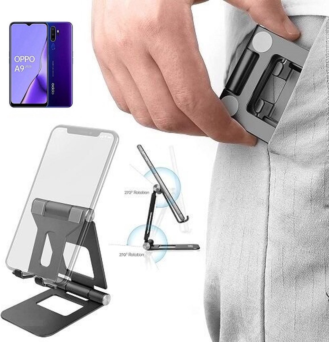 Oppo A9 2020 Telefoonhouder Bureau Standaard