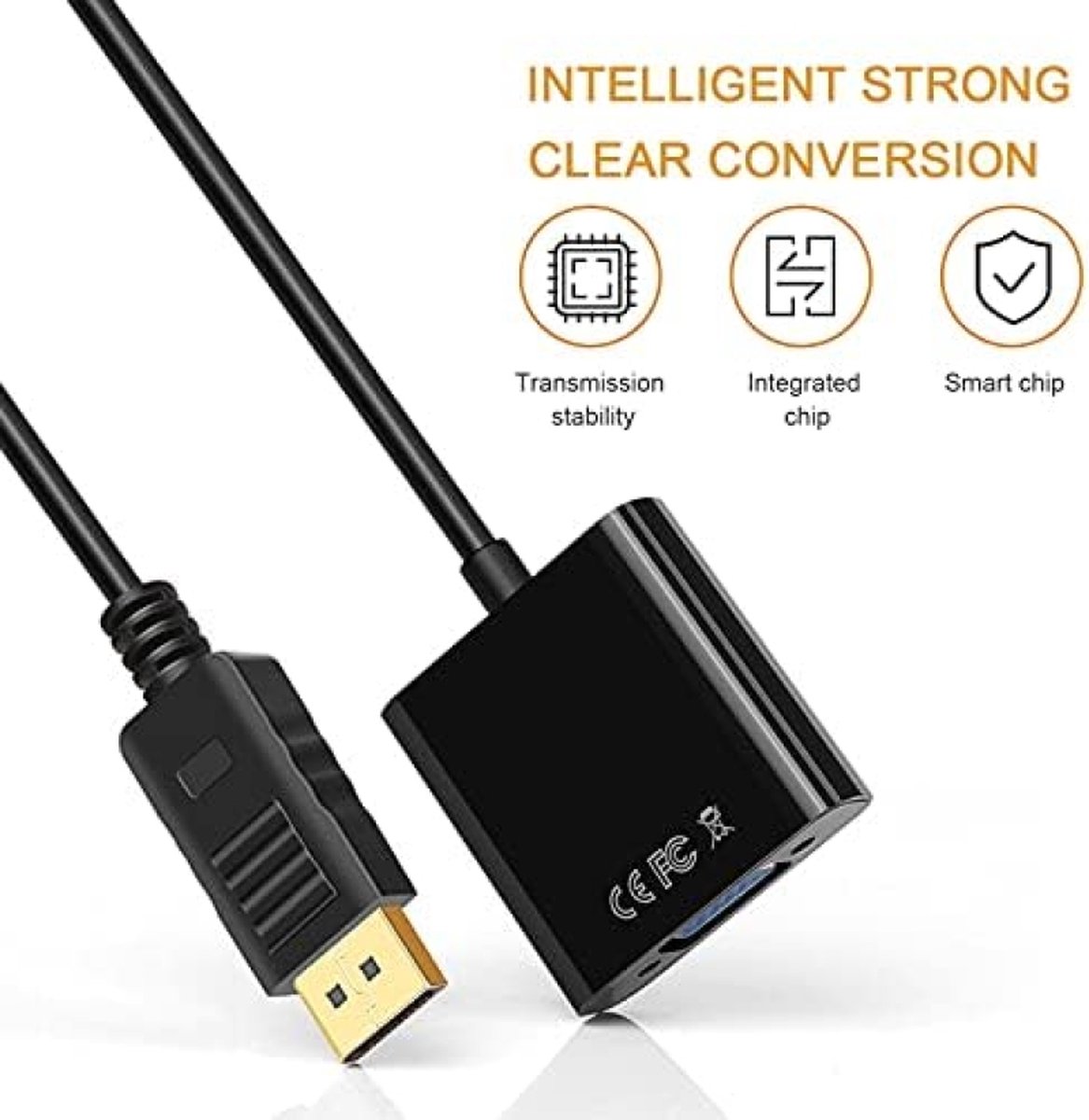 DisplayPort naar VGA Adapter 1080P - Vergulde DP naar VGA (Mannelijk naar Vrouwelijk)