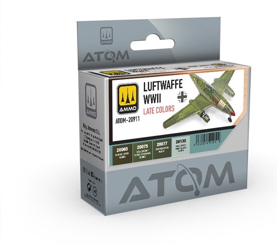 AMMO MIG 20911 ATOM - Luftwaffe WWII Late Colors - Set de Peinture Acryl 4x20 ml