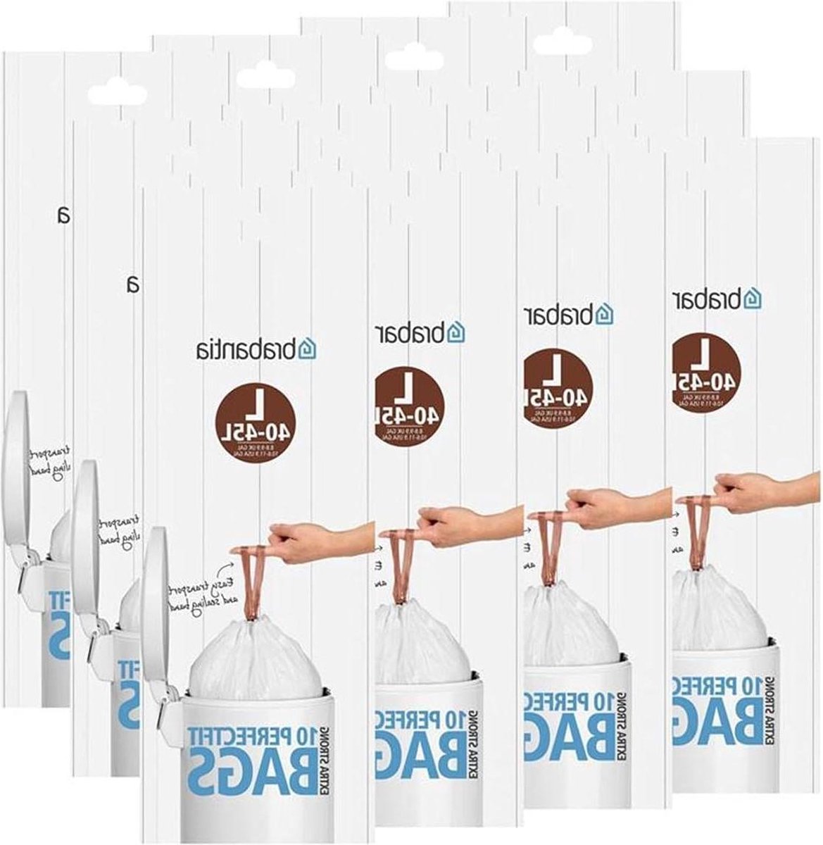 Goedkoopste Type L 45 liter vuilniszakken - 120 stuks, 12 rollen
