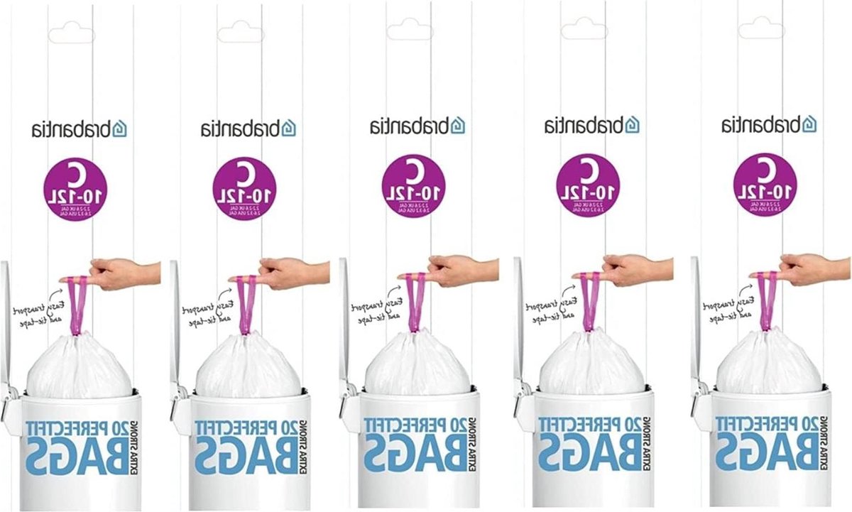 Extra Sterke Afvalzakken Perfecte Pasvorm Maat C 10-12 l - 5 Stuks