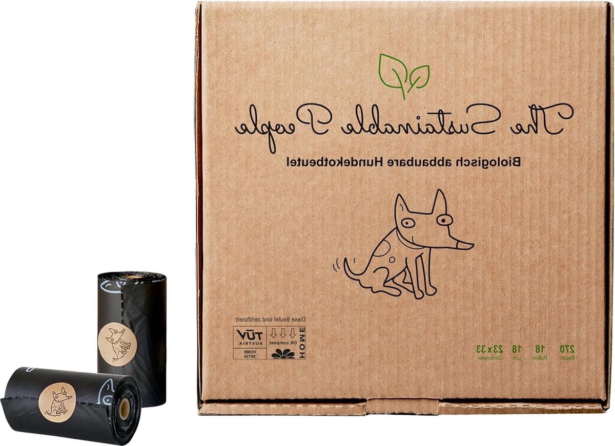 Goedkoopste Biologisch afbreekbare hondenpoep zakjes Premium - composteerbaar - extra dik - vochtbestendig - zwart