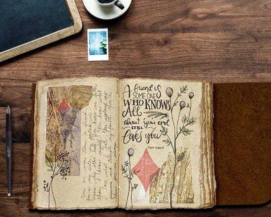 Lederen notitieboek tree of life bruin - Heksen webshop