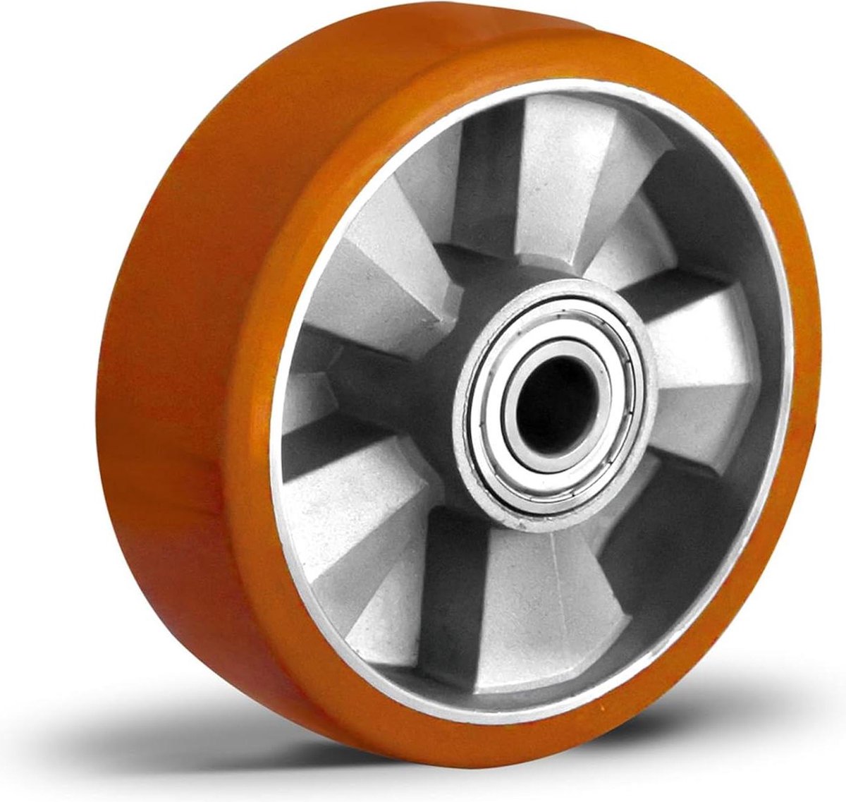 Inbouwwiel aluminium velg polyurethaan 160 mm - zware belasting dynamische draaglast 600 kg