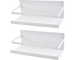 Koelkastrek 2-delig magnetisch kruidenrek - ruimtebesparende koelkast organizer voor de keuken (wit) Wasmachine rek