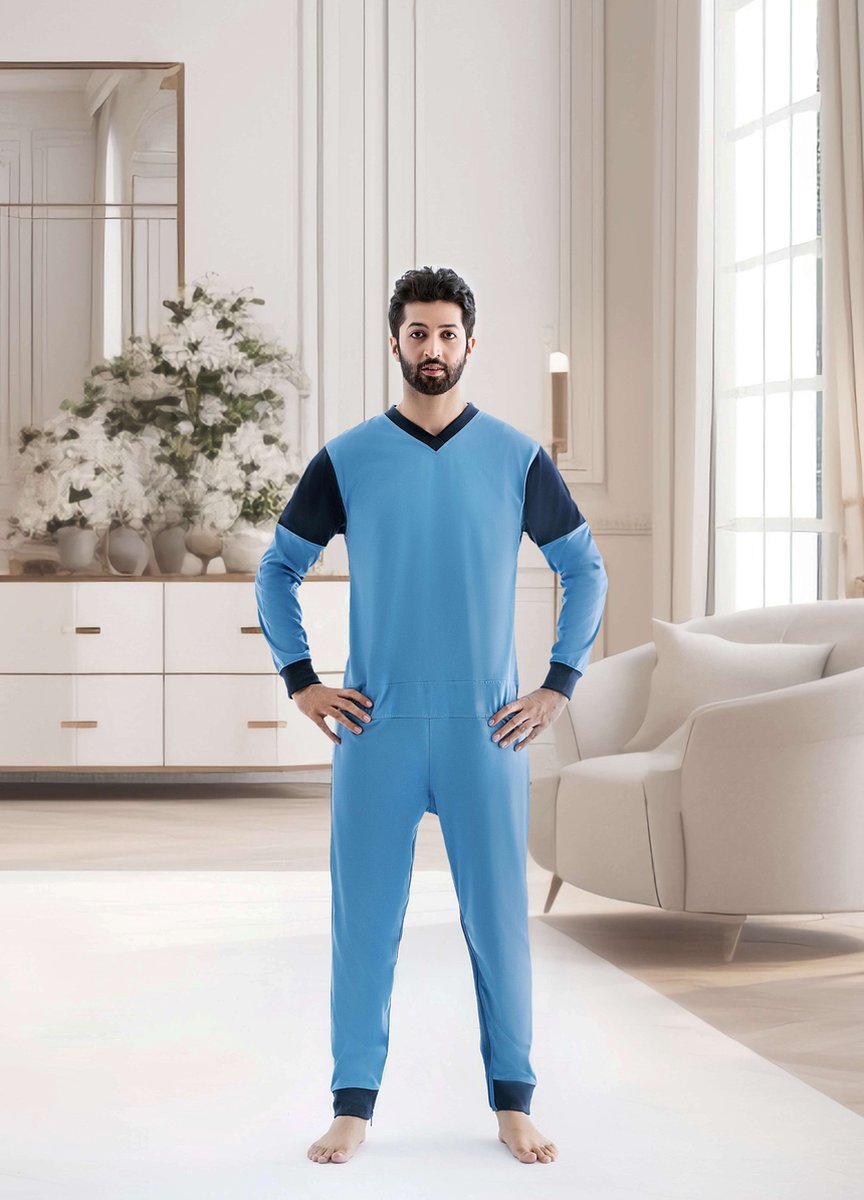 Goedkoopste Hansop pyjama | rugrits & beenrits | Nachthemd | Lange mouwen | Plukpak | Maat L