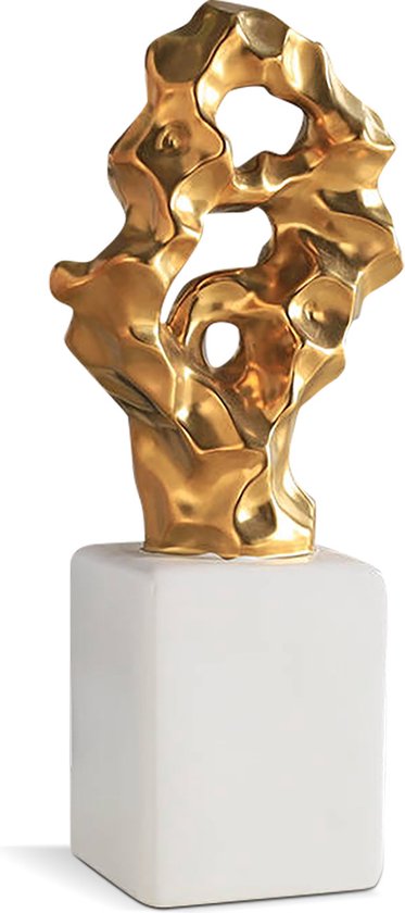 IvoQ Set de statues de Décoration dorées de Luxe – Accessoires de maison élégants pour intérieur moderne