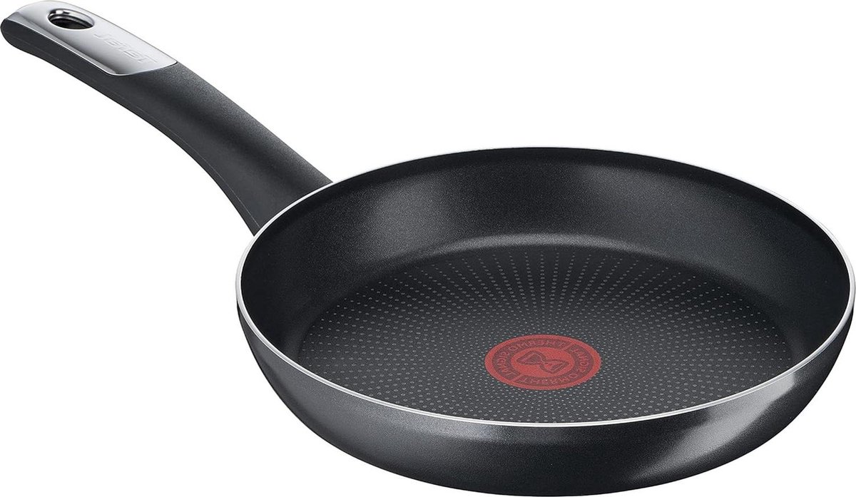 Hard Titanium Essential 28 cm koekenpan - anti-aanbaklaag - titanium deeltjes - thermosignaal - vaatwasmachinebestendig - zwart - Made in France