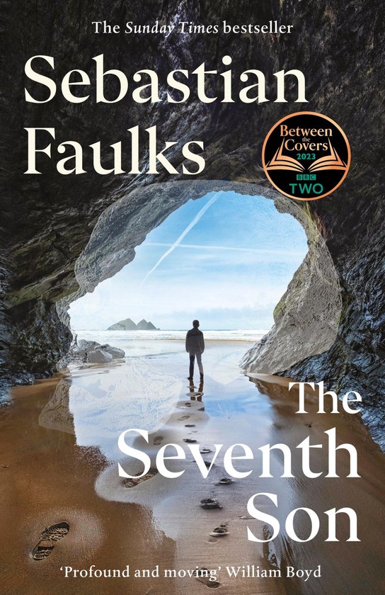 Couverture du livre 'The Seventh Son' de Sebastian Faulks, avec la silhouette d'une personne regardant la mer depuis une grotte. Sélectionné par BBC Two.
