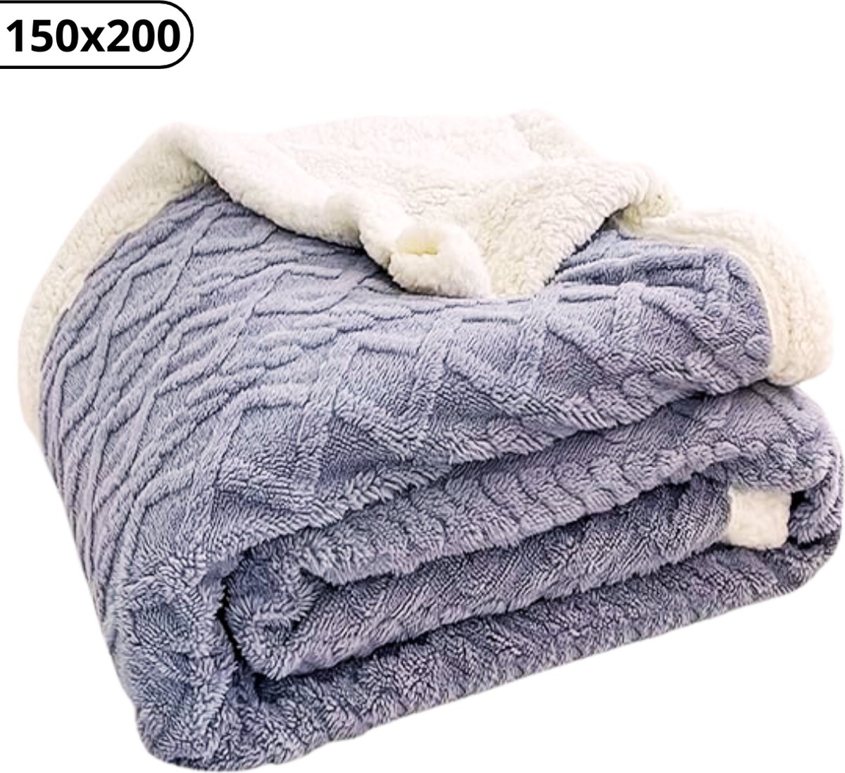 Bovista Dekentje - Deken - Pluche - Wollen - Fleece - Plaid - Knuffeldeken - Bank Deken - Licht Grijs - 150x200cm