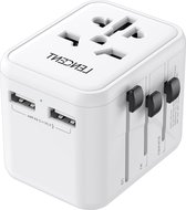 Bol.com Universele Reisadapter met 2 USB-A - Wereldwijd Stopcontact Adapter voor 200+ Landen - EU UK DE FR CN USA JP IT AUS - Ty... aanbieding