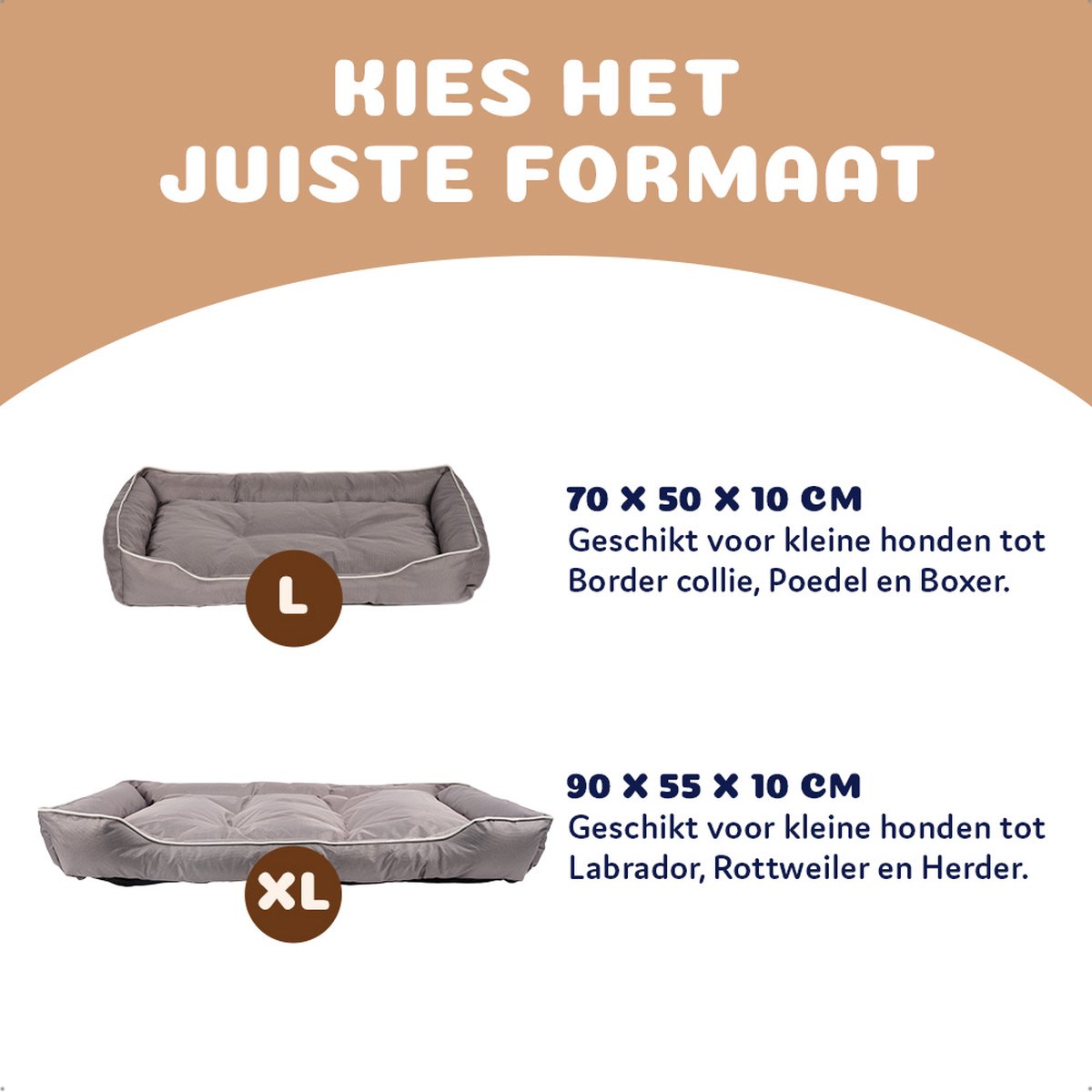 Pet Perfect Benchkussen XL - Hondenkussen Wasbaar - Hondenmand - Grijs - 90x55x10 thumbnail 5