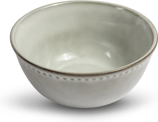 Bols Vidi Alba lot de 6 – Bols 6 pièces – Bols à soupe – Service de table 6 personnes – blanc perle – Ø15cm