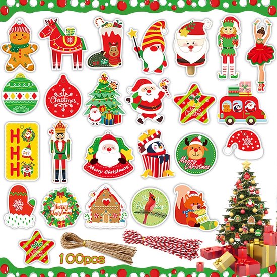 250 Stks/Roll Kerstcadeau Stickers - Kerst Labels en Naam