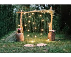 3x2m Houten Bloem Stand Groen Gras Fotografie Achtergrond - Romantische Nacht Bruids Doop Feest Studio Portret Shot Rekwisieten