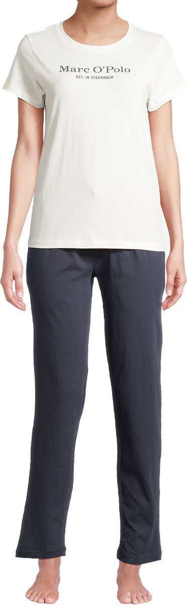 Marc O'Polo Dames pyjama Mix & Match Cotton dark navy / white cotton