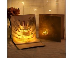 YYchan popupkaarten – Verjaardagskaart Cadeautje Felicitatie Happy Birthday - kaart 3D wenskaart -Wenskaarten opnemen