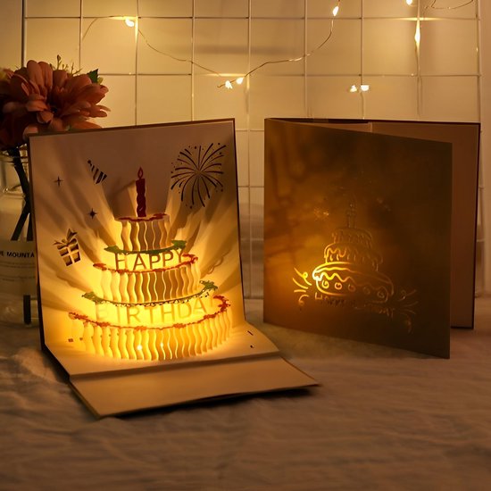 YYchan popupkaarten – Verjaardagskaart Cadeautje Felicitatie Happy Birthday - kaart 3D wenskaart -Wenskaarten opnemen