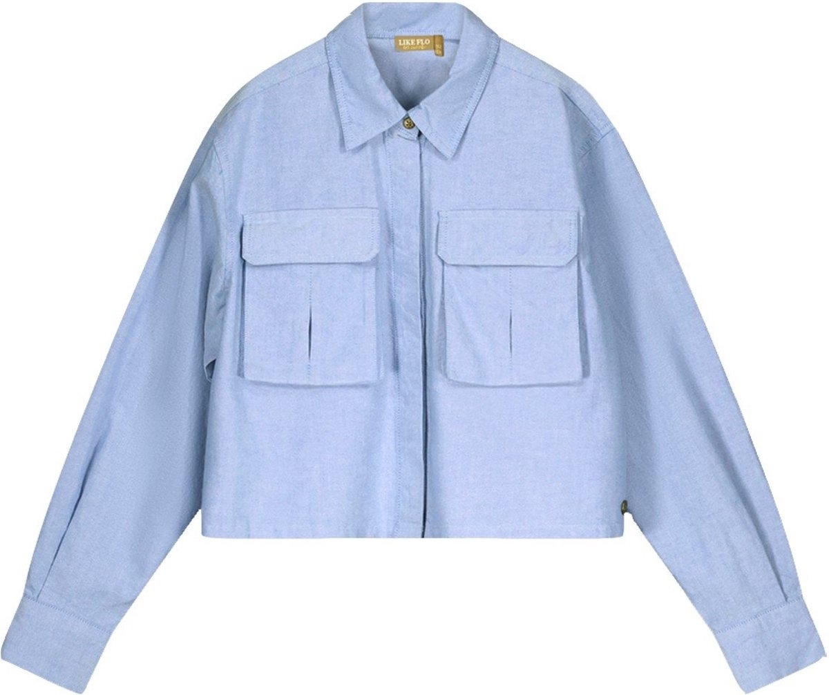 Like Flo Meisjes blouse - Cassy - Lt denim