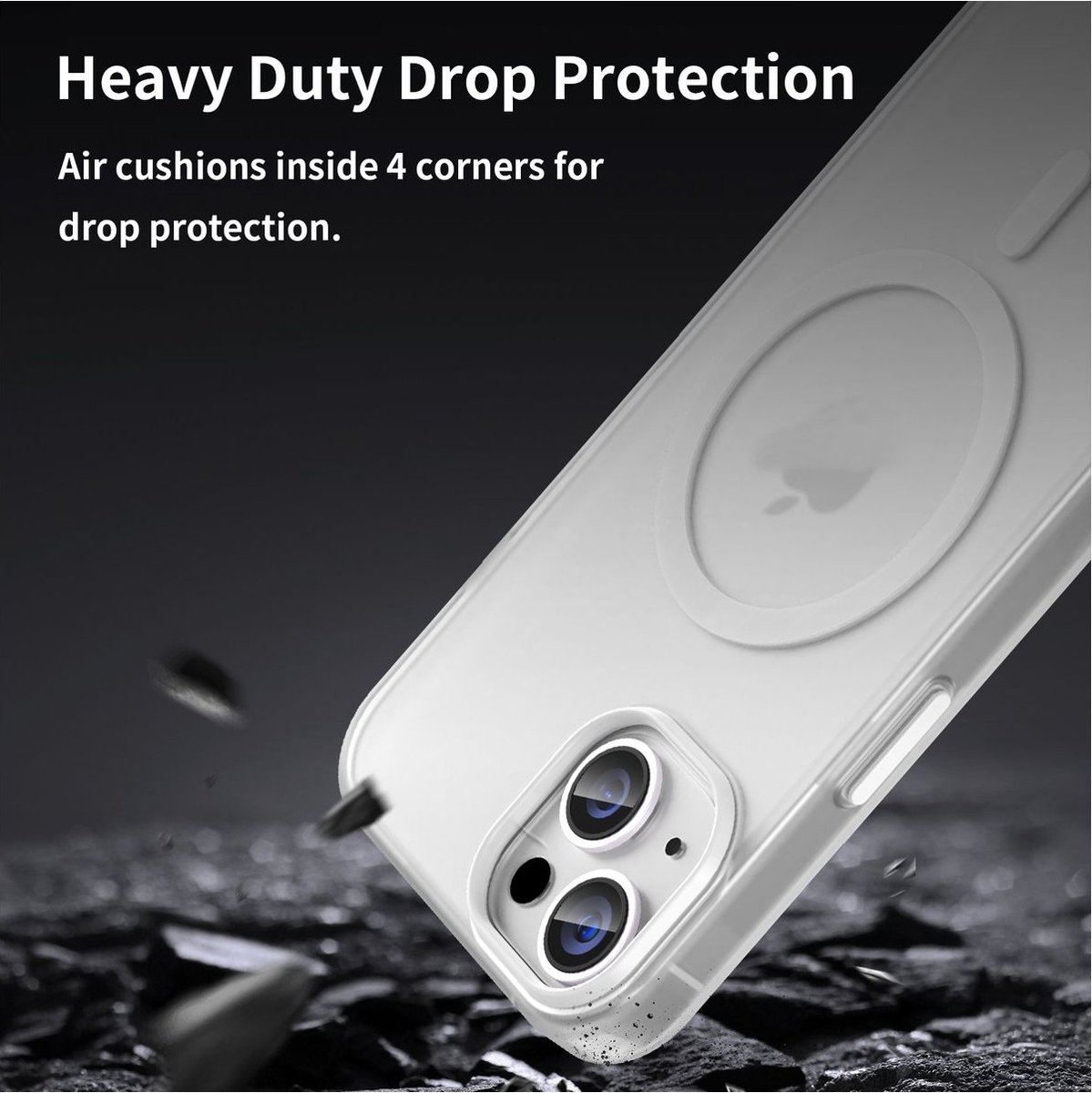 Mobigear Hoesje geschikt voor Apple iPhone 16 MagSafe Telefoonhoesje Flexibel TPU | Mobigear Shockproof Backcover | Geschikt voor MagSafe | Geschikt voor Draadloos Opladen met Magnetische Ring | Geschikt voor MagSafe Case - Wit