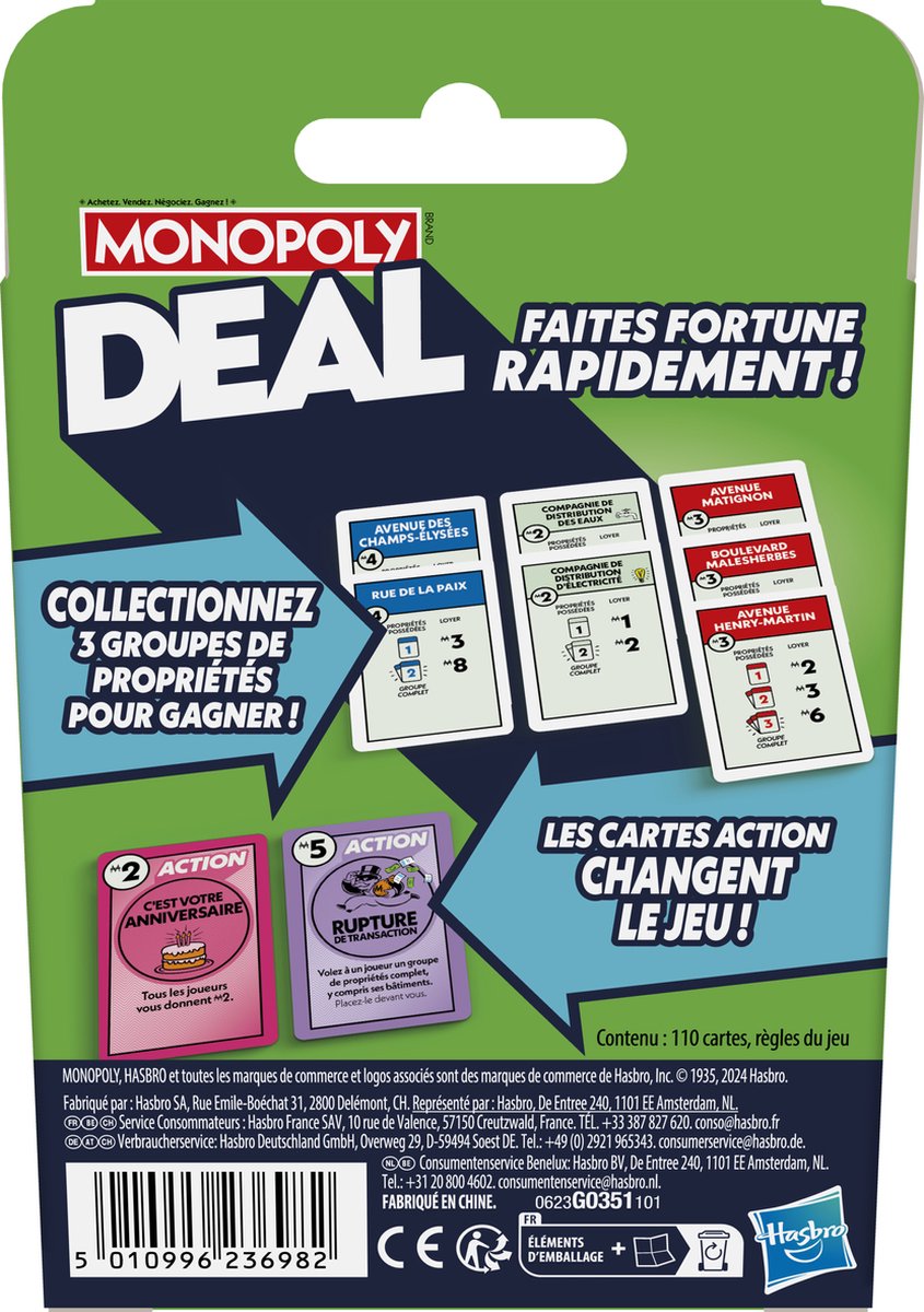 Monopoly Deal 15 min Kaartspel Economische simulatie — afbeelding 5