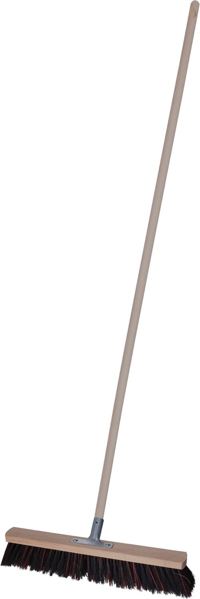 Goedkoopste Brumag Straatbezem Tilemaster voor buiten terras tegels en klinkers - Harde bezemkop 50 cm breed - Houten steel van 139 cm