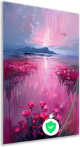 Bloemen poster - Natuur posters - Poster Zonsondergang - Muurdecoratie industrieel - Posters slaapkamer - Woondecoratie poster 80x120 cm