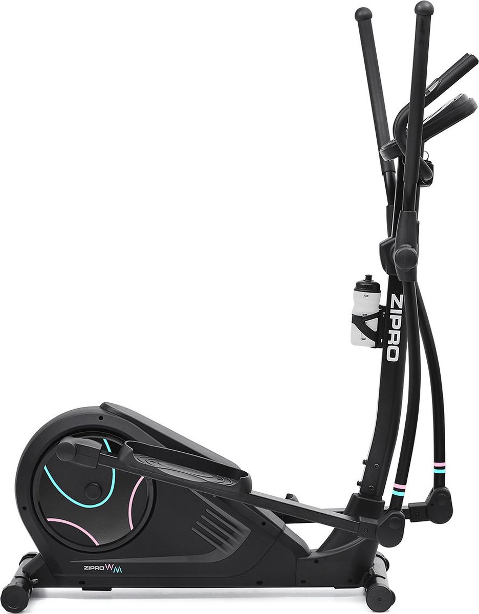 Zipro Heat WM Elektromagnetische Crosstrainer, Hartslagsensoren, Gemakkelijk te transporteren, Antislippedalen, Flessenhouder, Homegym, Stabiele structuur, Max. gebruikersgewicht 150 kg, zwart en roze
