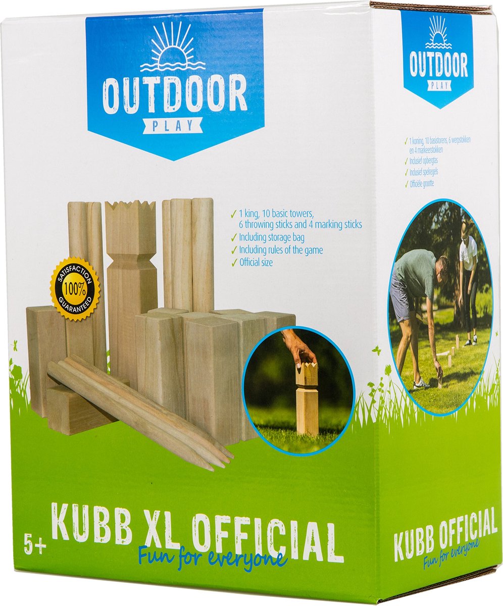 Outdoor Play Kubb spel XL -  Speelgoed - Extra grote uitvoering - Geleverd met draagzak - Inclusief spelregels — afbeelding 15