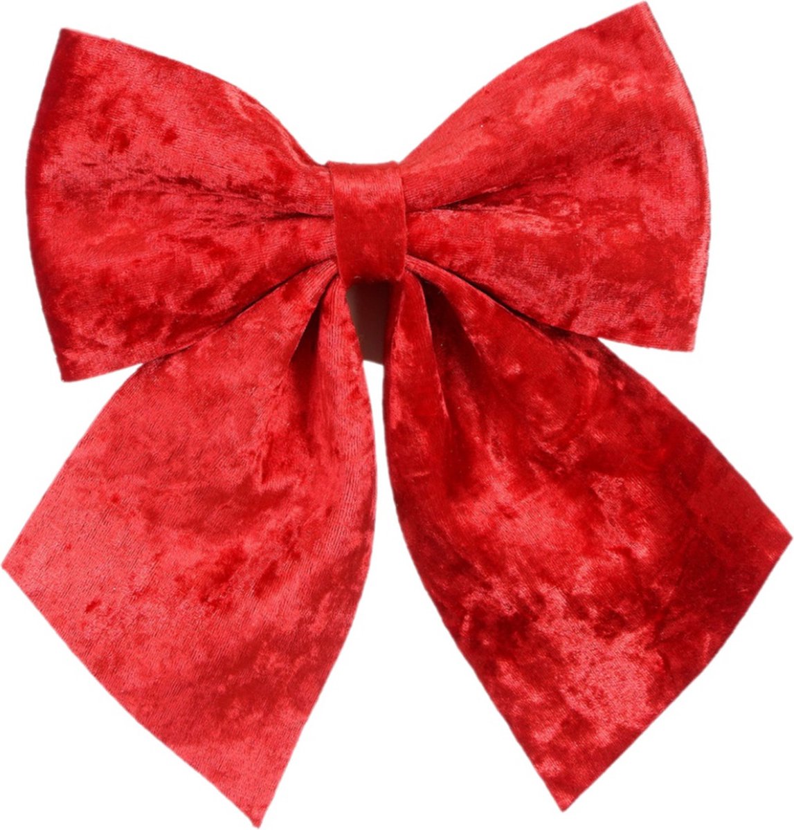 House of Seasons Decoratie strik ornament - rood - 20 x 24 cm - polyester fluweel