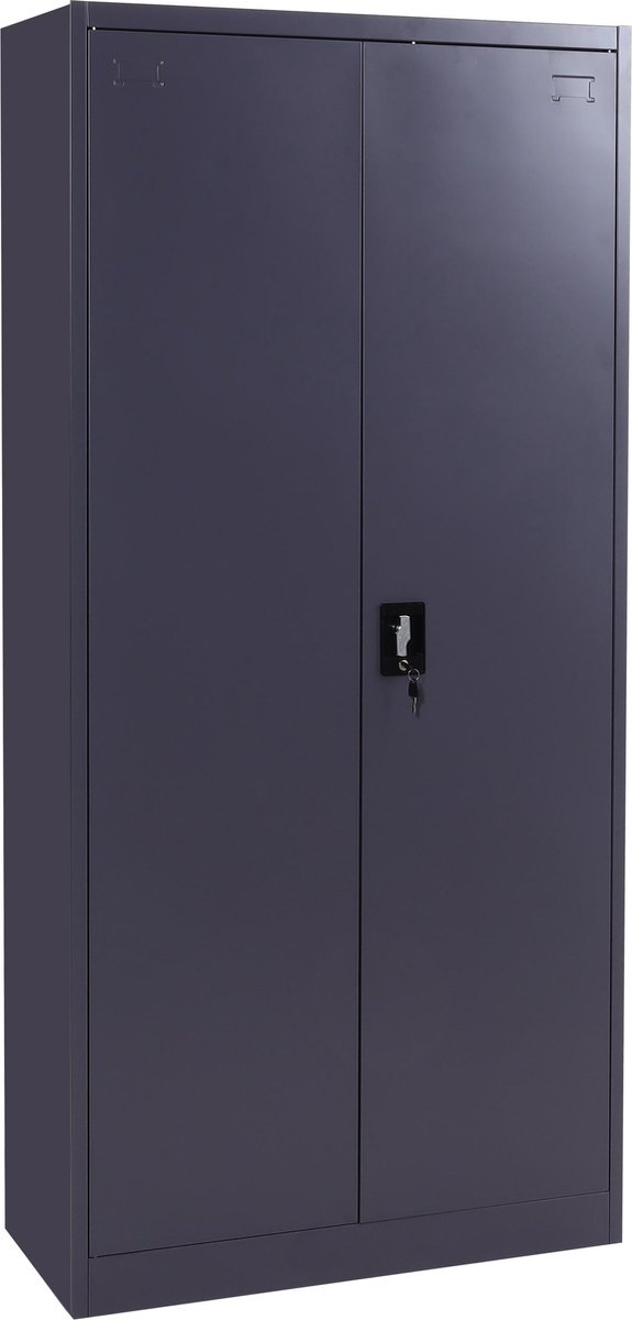 MCW Archiefkast MCW-H17, stalen kast Kantoorkast Kast, 2 deuren afsluitbaar metaal ~ 185x90x40cm donkergrijs