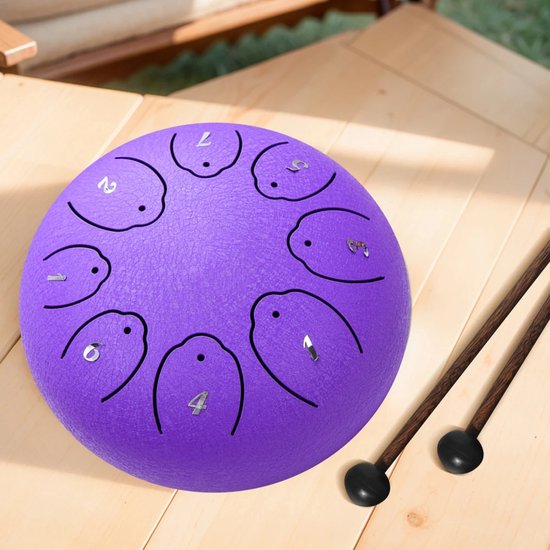 6 Inch Stalen Tong Drum - 8 Noten Handpan Met Tas en Drumsticks van Mambo Moto — afbeelding 3