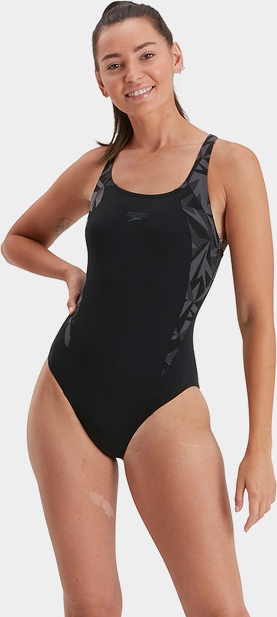 Speedo HyperBoom Splice Muscleback Zwart/Grijs Dames Sportbadpak — afbeelding 10