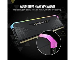 8 GB DDR4 3600 MHz C18-desktopgeheugen - dynamische RGB-verlichting - compatibel met Intel en AMD 300-500 serie - zwart