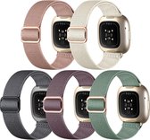 Bracelet Nylon Extensible Pour Fitbit Versa 3/4, Sense/Sense 2 - Ajustable, Respirant, Confortable